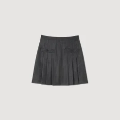 Jupes & Shorts*SANDRO Jupe Courte à Rayures Gris