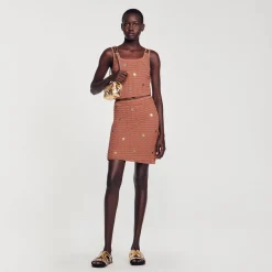 Ensembles|Jupes & Shorts*SANDRO Jupe Courte Asymétrique Marron