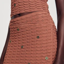 Ensembles|Jupes & Shorts*SANDRO Jupe Courte Asymétrique Marron