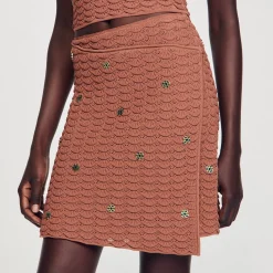 Ensembles|Jupes & Shorts*SANDRO Jupe Courte Asymétrique Marron