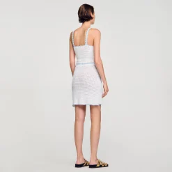 Ensembles|Jupes & Shorts*SANDRO Jupe Courte En Crochet blanc