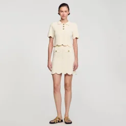 Jupes & Shorts*SANDRO Jupe Courte En Maille blanc