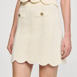 Jupes & Shorts*SANDRO Jupe Courte En Maille blanc