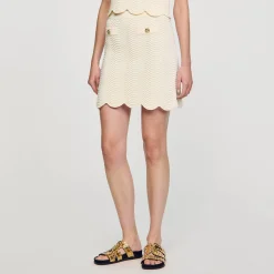 Jupes & Shorts*SANDRO Jupe Courte En Maille blanc