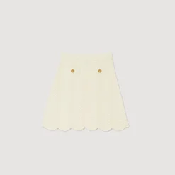 Jupes & Shorts*SANDRO Jupe Courte En Maille blanc