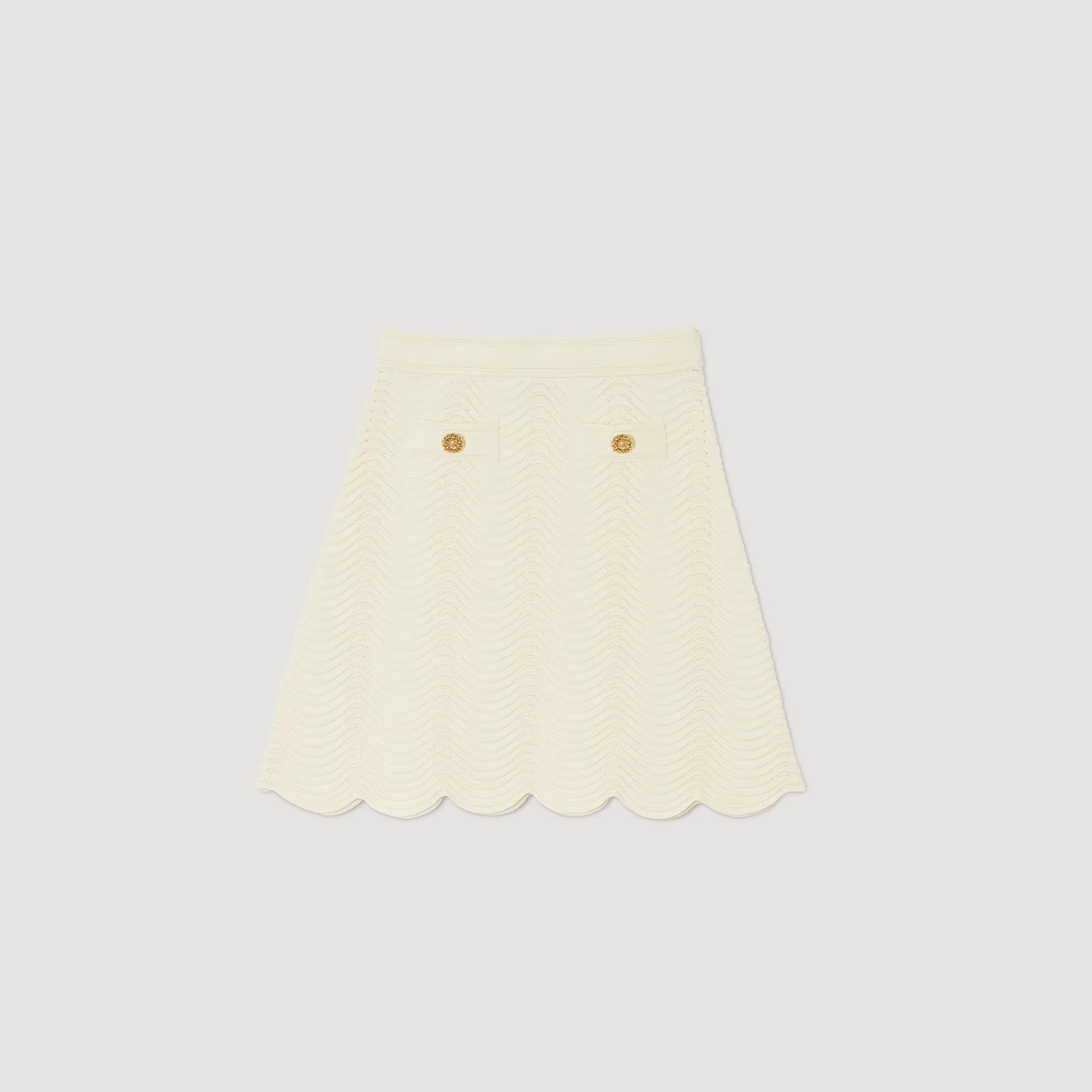 Jupes & Shorts*SANDRO Jupe Courte En Maille blanc