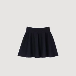Jupes & Shorts*SANDRO Jupe Courte En Maille Marine