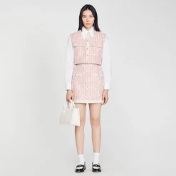 Ensembles|Jupes & Shorts*SANDRO Jupe Courte En Tweed Rose