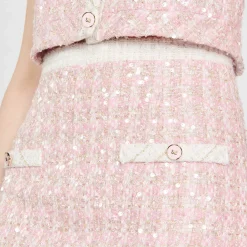 Ensembles|Jupes & Shorts*SANDRO Jupe Courte En Tweed Rose