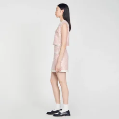 Ensembles|Jupes & Shorts*SANDRO Jupe Courte En Tweed Rose
