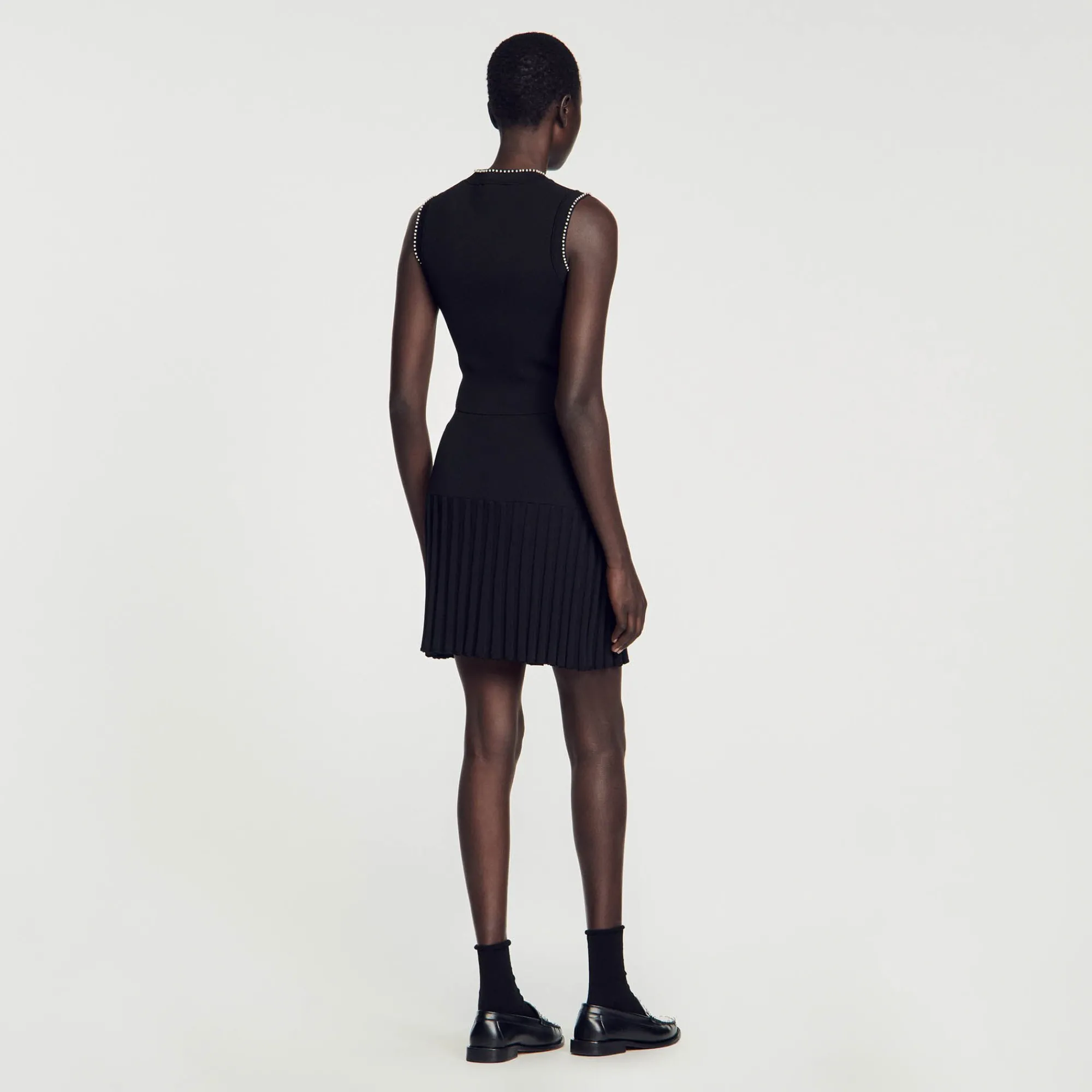Ensembles|Jupes & Shorts*SANDRO Jupe Courte Ornée De Perles Noir