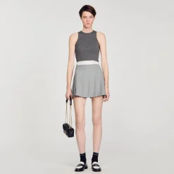 Costumes|Jupes & Shorts*SANDRO Jupe Courte Plissée Gris Clair