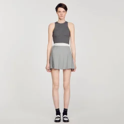 Costumes|Jupes & Shorts*SANDRO Jupe Courte Plissée Gris Clair