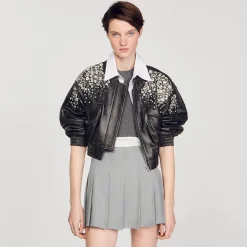 Costumes|Jupes & Shorts*SANDRO Jupe Courte Plissée Gris Clair