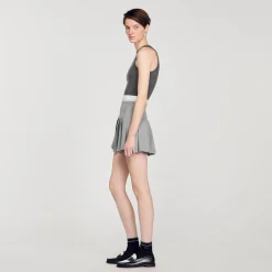 Costumes|Jupes & Shorts*SANDRO Jupe Courte Plissée Gris Clair