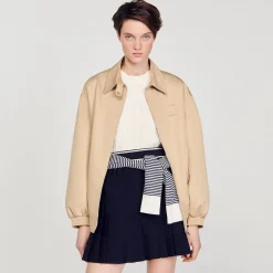 Jupes & Shorts*SANDRO Jupe Courte Plissée Bleu marine