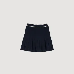 Jupes & Shorts*SANDRO Jupe Courte Plissée Bleu marine