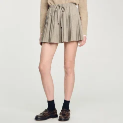 Jupes & Shorts*SANDRO Jupe Courte Plissée Camel