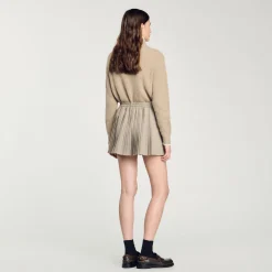 Jupes & Shorts*SANDRO Jupe Courte Plissée Camel