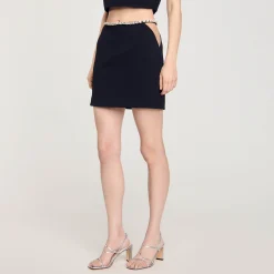 Ensembles|Jupes & Shorts*SANDRO Jupe Courte Strassée Noir