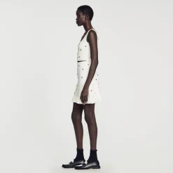Ensembles|Jupes & Shorts*SANDRO Jupe En Maille Ornée De Charms blanc