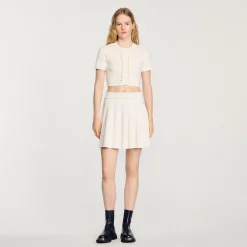 Ensembles|Jupes & Shorts*SANDRO Jupe En Maille Pointelle Ecru