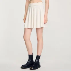 Ensembles|Jupes & Shorts*SANDRO Jupe En Maille Pointelle Ecru
