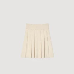 Ensembles|Jupes & Shorts*SANDRO Jupe En Maille Pointelle Ecru
