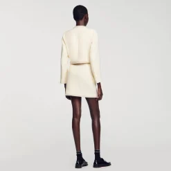 Ensembles|Jupes & Shorts*SANDRO Jupe En Tweed Perlée Ecru