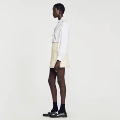 Ensembles|Jupes & Shorts*SANDRO Jupe En Tweed Perlée Ecru