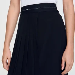 Jupes & Shorts*SANDRO Jupe Longue Asymétrique Noir