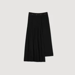 Jupes & Shorts*SANDRO Jupe Longue Asymétrique Noir