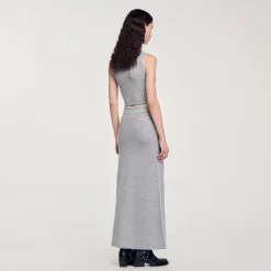 Ensembles|Jupes & Shorts*SANDRO Jupe Longue En Laine Gris