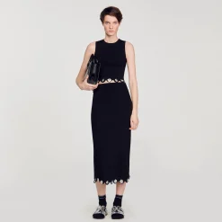Ensembles|Jupes & Shorts*SANDRO Jupe Longue En Maille Noir