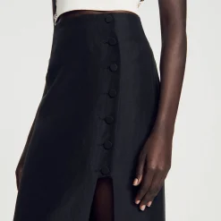 Jupes & Shorts*SANDRO Jupe Midi Fendue Noir