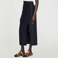 Jupes & Shorts*SANDRO Jupe Midi Fendue Noir