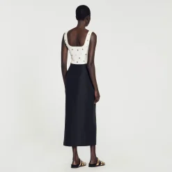 Jupes & Shorts*SANDRO Jupe Midi Fendue Noir
