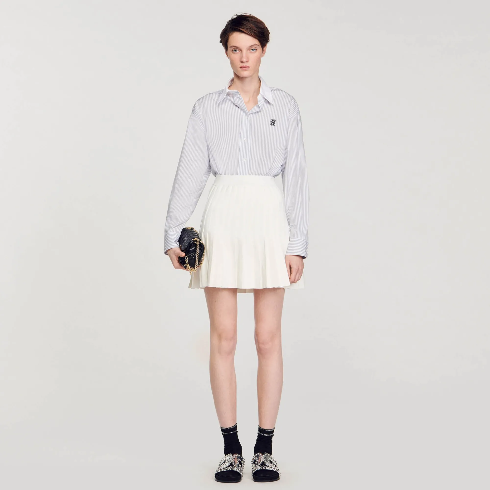 Jupes & Shorts*SANDRO Jupe Plissée blanc