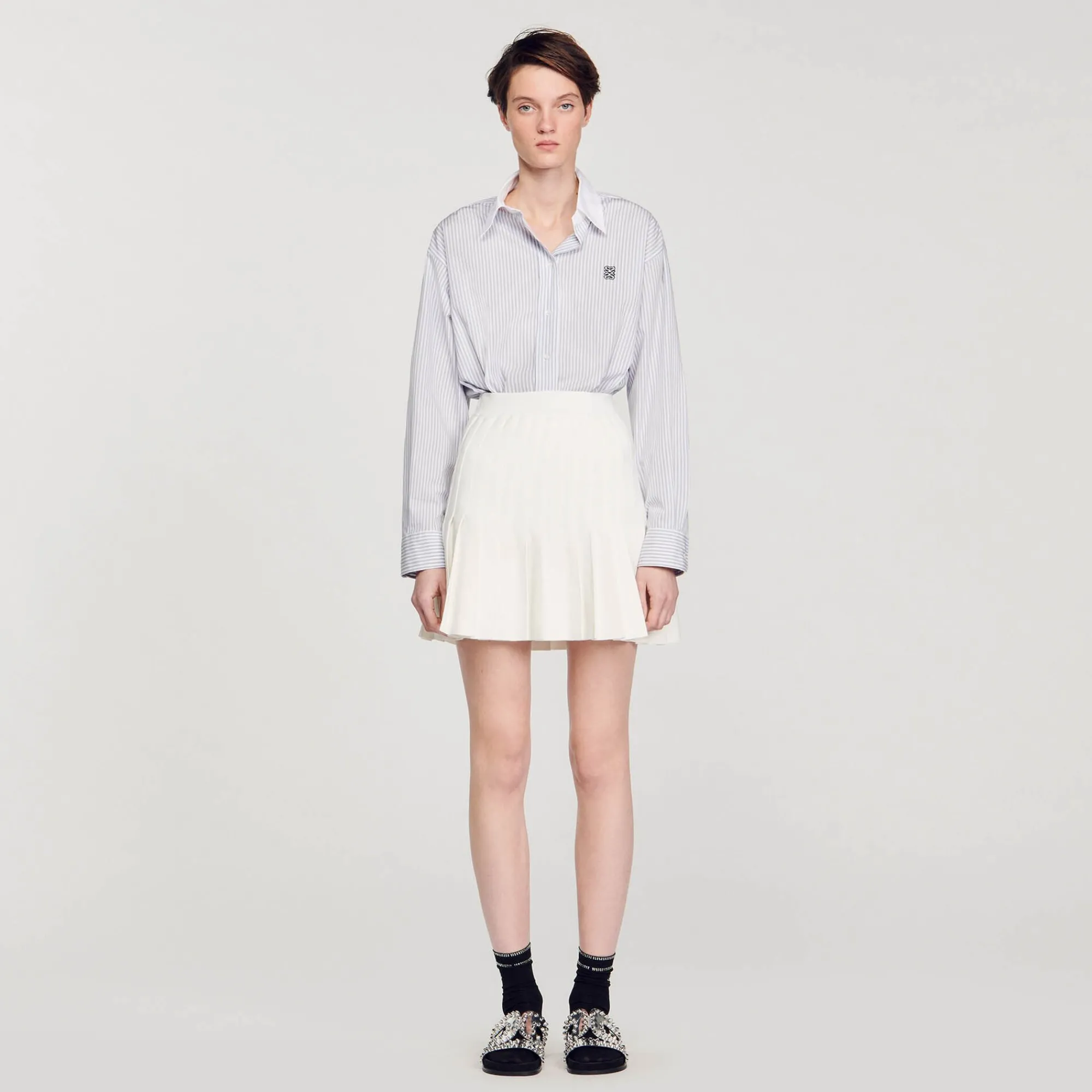 Jupes & Shorts*SANDRO Jupe Plissée blanc