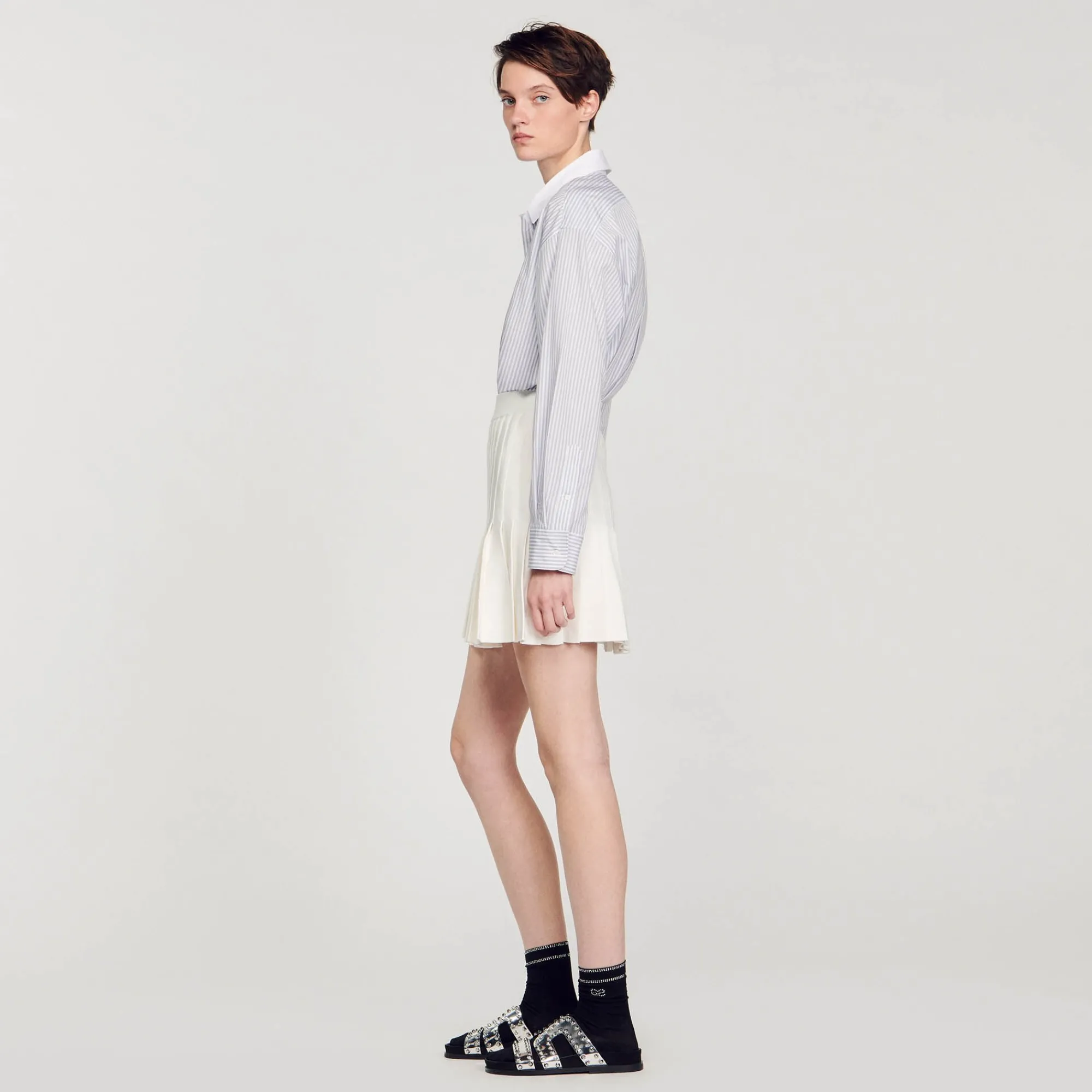 Jupes & Shorts*SANDRO Jupe Plissée blanc