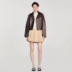 Jupes & Shorts*SANDRO Jupe Plissée Beige