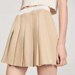 Jupes & Shorts*SANDRO Jupe Plissée Beige