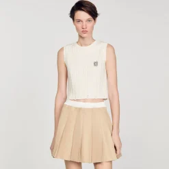 Jupes & Shorts*SANDRO Jupe Plissée Beige