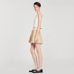 Jupes & Shorts*SANDRO Jupe Plissée Beige