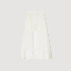 Jupes & Shorts*SANDRO Jupe Short Longue En Lin Mélangé blanc