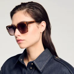 Lunettes De Soleil*SANDRO Lunettes De Soleil Larges Champagne