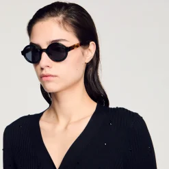 Lunettes De Soleil*SANDRO Lunettes De Soleil Rondes Noir