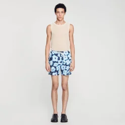 Maillots De Bain|Pantalons & Shorts*SANDRO Maillot De Bain Imprimé Fleurs Bleu
