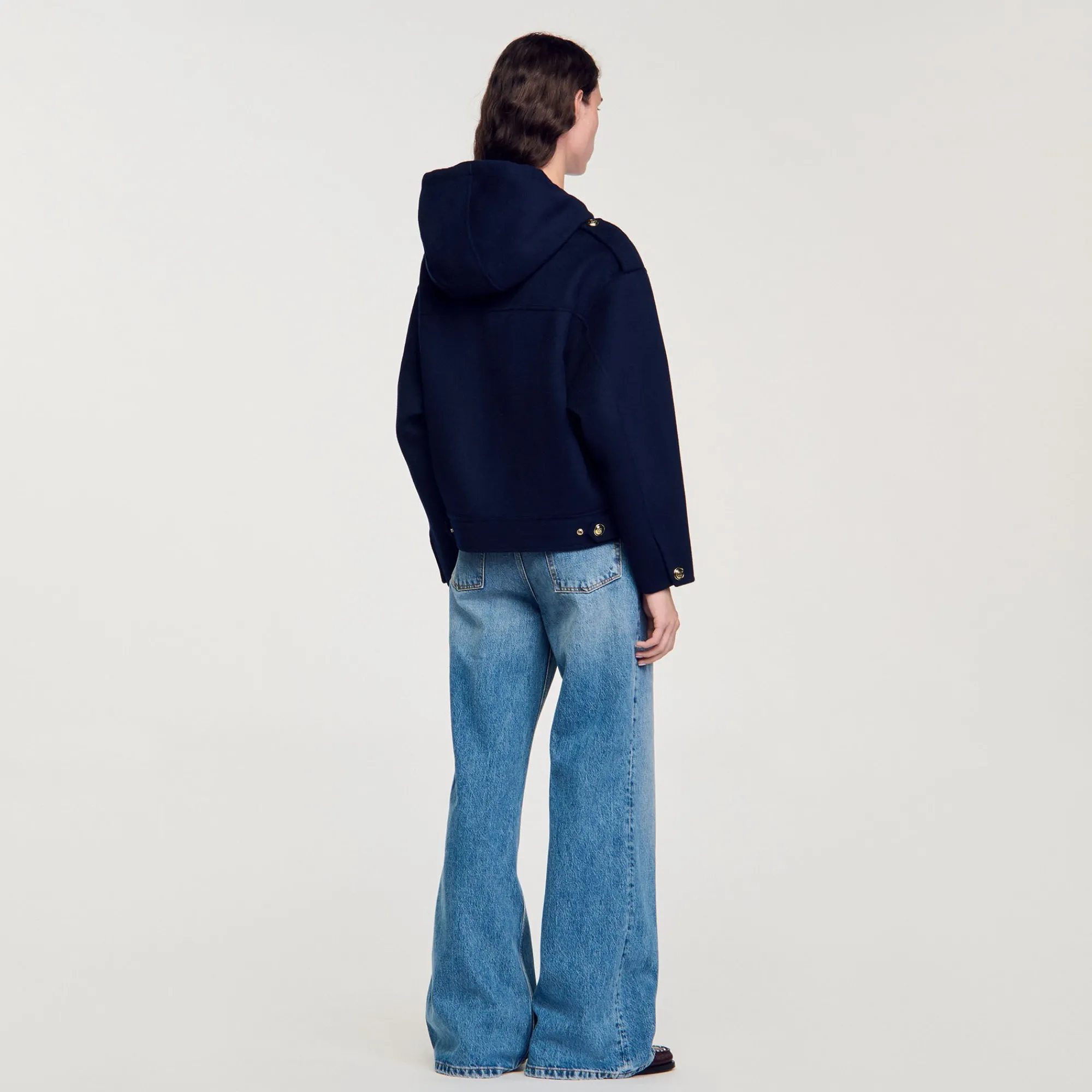 Manteaux*SANDRO Manteau En Laine Double Face Marine