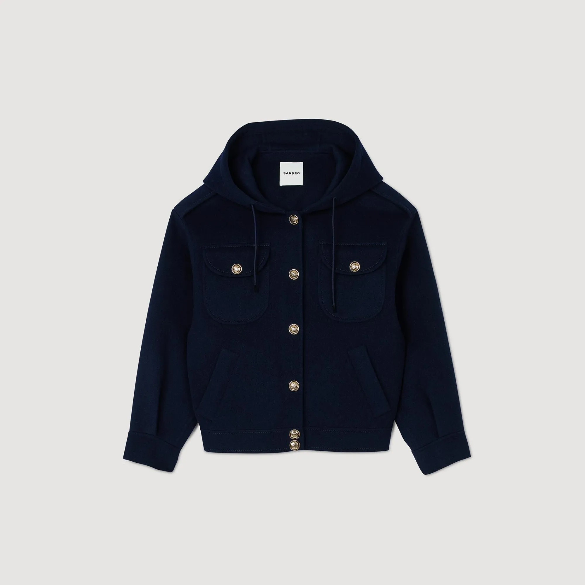 Manteaux*SANDRO Manteau En Laine Double Face Marine